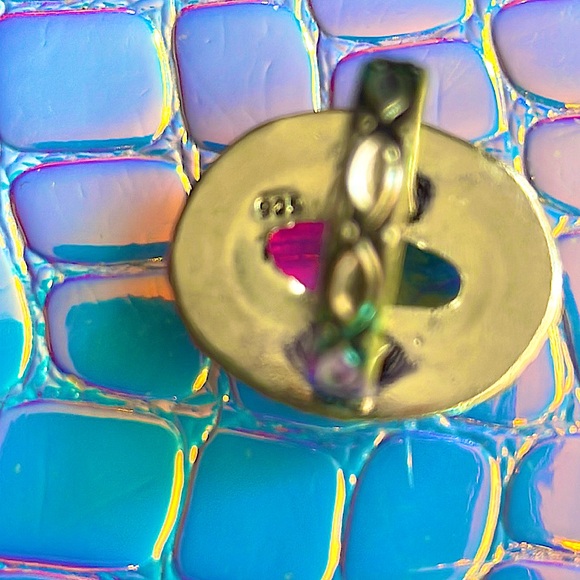 bicolor Tourmaline Ring sterling silver plated size 8 artisan India new - Picture 6 of 10